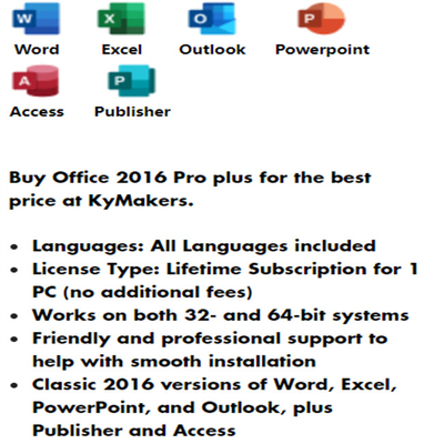 32 64Bit Office 2016 License Key OS Word 2016 Key Product Code
